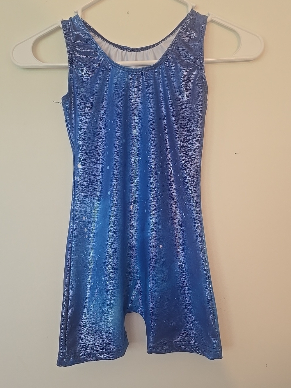 Shimmering Blue Athletic Leotard Romper